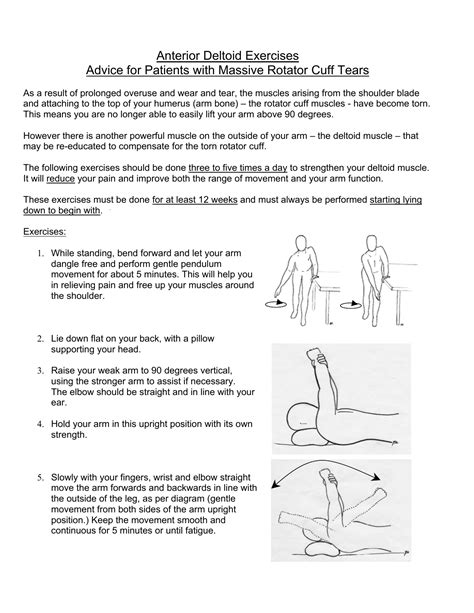 Anterior Deltoid Exercises Advice for Patients with Massive Rotator