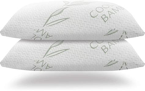 Queen Size Bamboo Pillows - Shredded Memory Foam Adjustable Bamboo ...