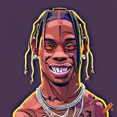 Cartoon representation of travis scott