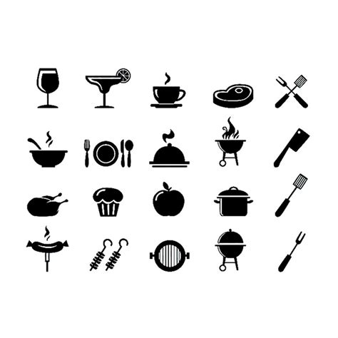 Food Drink Icon Set Vector Illustration Stock Vector Bundle - Inspire ...