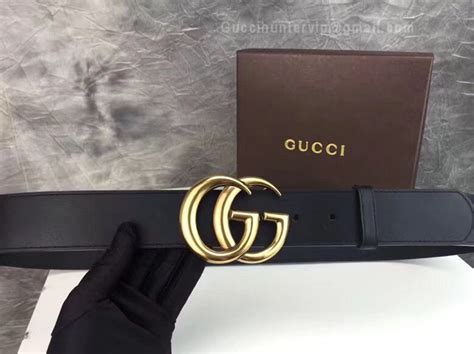 Gucci Leather Belt Replica with Double G Buckle Black - DreamPurses