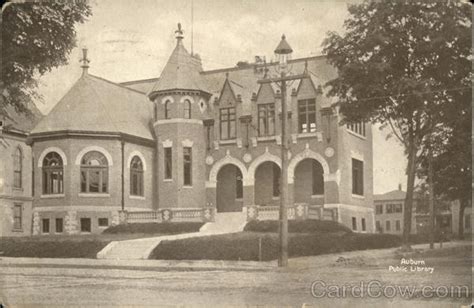 Auburn Public Library Maine Postcard