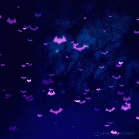 Bats Halloween GIF - Bats Halloween Purple - Discover & Share GIFs