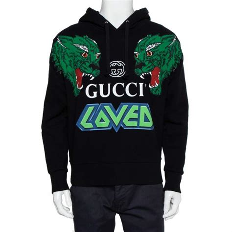 Gucci Black Logo Loved Printed Cotton Hoodie XS Gucci | The Luxury Closet