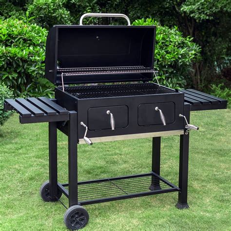 TOWER T978507 Burner Grill Gas Charcoal BBQ Smoker Black ...