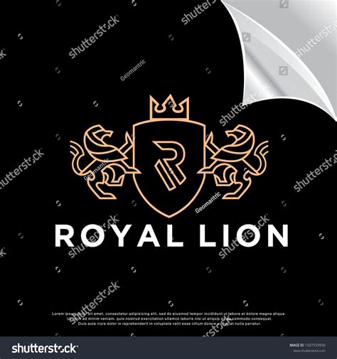 Crest Lion Logo Mono Line Design Stock Vector (Royalty Free) 1507559930 ...