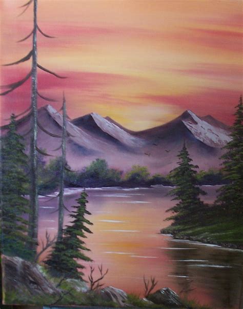 Sunset Mountain paintings for sale, classes www.paintwithvicki.com ...