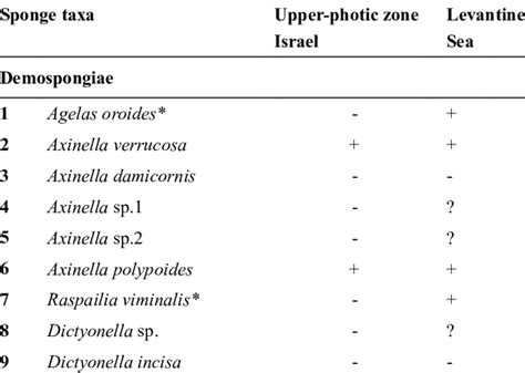 Sponge species collected from the mesophotic sponge ground and their ...