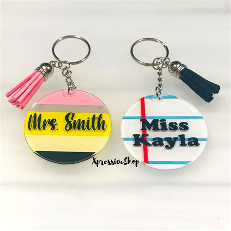 Personalized Teacher Keychain Personalized Teacher Gift - Etsy