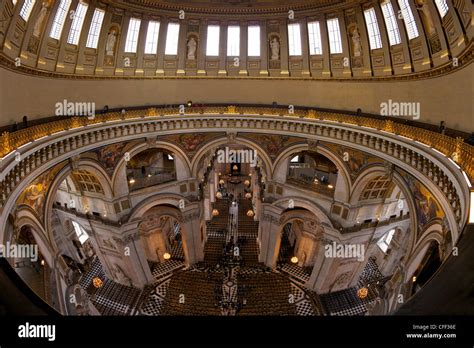 Whispering Gallery and nave, interior of St Paul's Cathedral, London ...