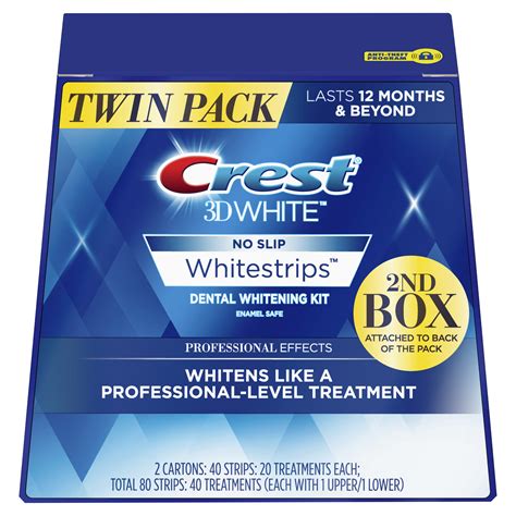 Crest 3D White Professional Effects Whitening Teeth Strips Kit, 40 ...