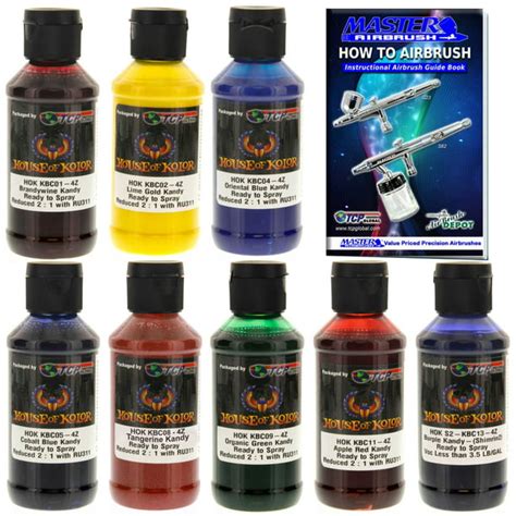 House of Kolor 4oz 8 COLOR KIT SHIMRIN KANDY Ready-to-Spray Basecoat ...