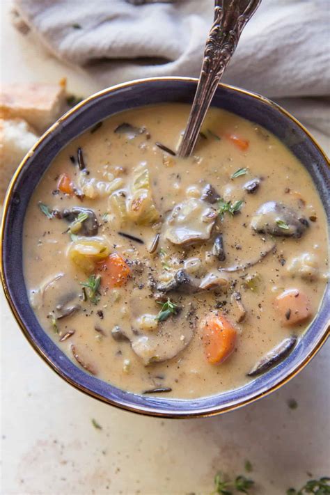 Creamy Mushroom Wild Rice Soup | Valerie's Kitchen