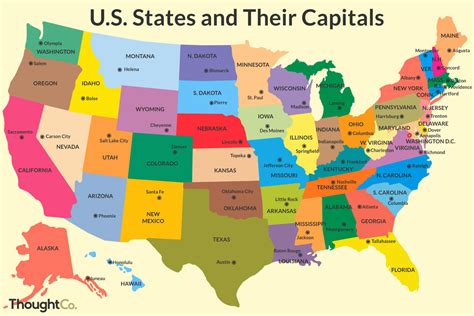 Free Printable Map Of The United States With Capitals This Map Shows 50 ...