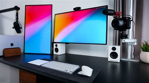 Clean Modern Desk Tour | Dual Monitor Setup - YouTube