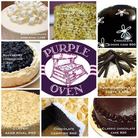 Menu of Purple Oven, White Plains, Quezon City