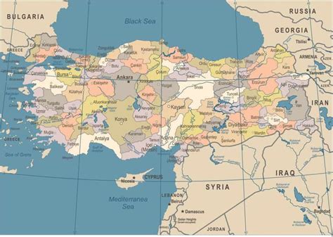 🌍 Turquía en mapas - Mapas políticos y físicos de Turquía