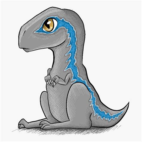 Transparent Velociraptor Png - Blue Raptor Drawing Easy, Png Download ...