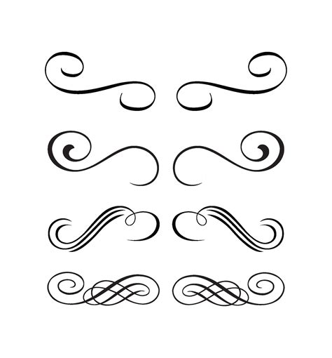 Swirl Line Art Silhouette Svg, Line Art Svg, Swirls Svg, Cut File ...