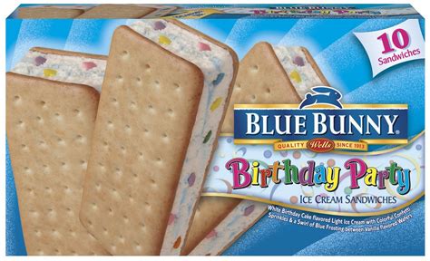 Blue Bunny Birthday Cake Ice Cream Sandwiches - acakei