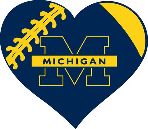 30% off Michigan Wolverines Football Heart Monogram file decal