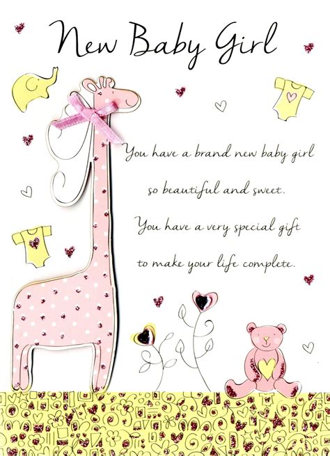 New Baby Girl Congratulations Greeting Card Second Nature Just To Say ...