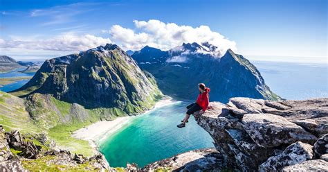 Hike Ryten Mountain , Moskenes, Norway