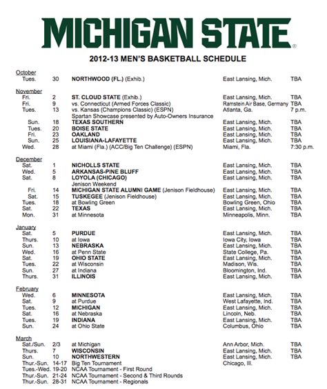 Printable Michigan Basketball Schedule 2022 23 - Printable Schedule