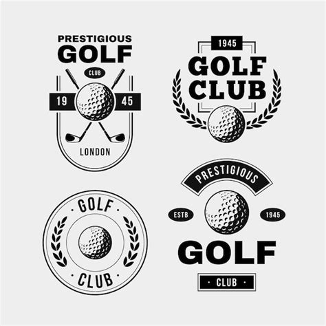 Free Vector | Vintage golf logo collection in black and white