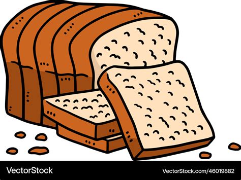 Ramadan slice loaf bread cartoon colored clipart Vector Image