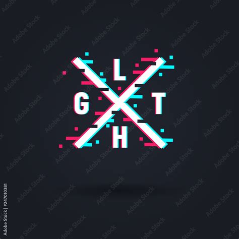 Vector glitch logo. Vector frame in distorted glitch style. Abstract ...