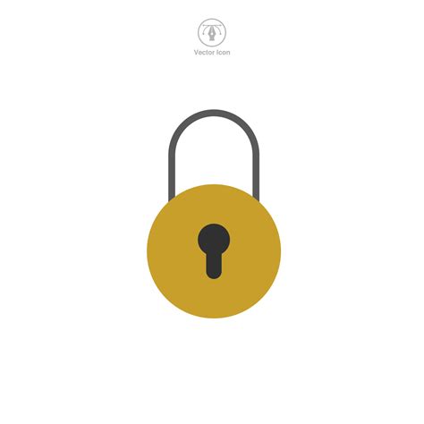 Padlock icon symbol vector illustration isolated on white background ...