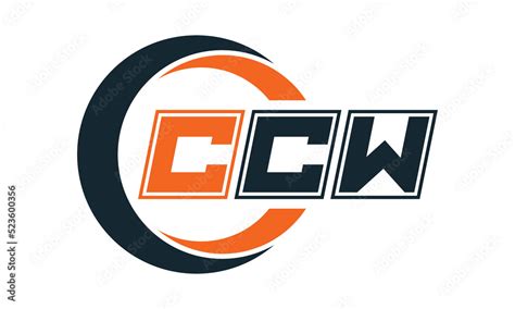 CCW three-letter circle logo design. custom font logo vector template ...