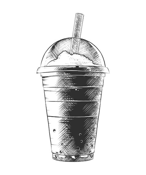 Hand drawn sketch of summer milkshake | Premium Vector