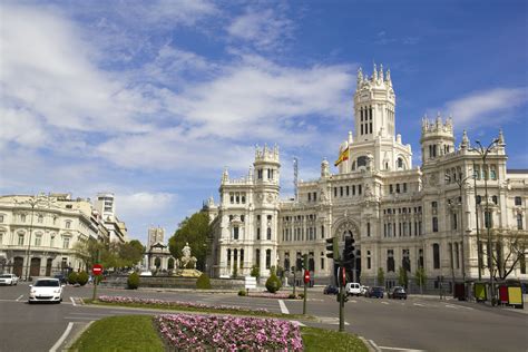 Plaza de Cibeles in Madrid, Spain. With Cibeles Fountain and the Royal ...