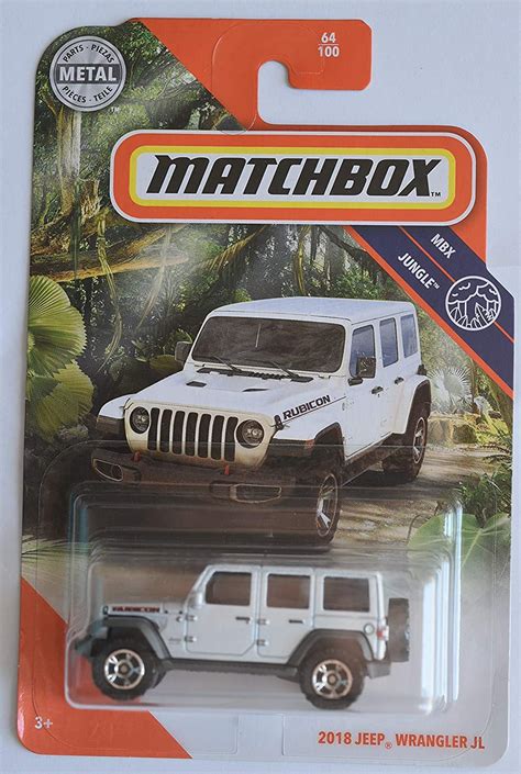 Buy Matchbox 2018 Jeep Wrangler JL [Rubicon] 64/100, Pearl White Online ...