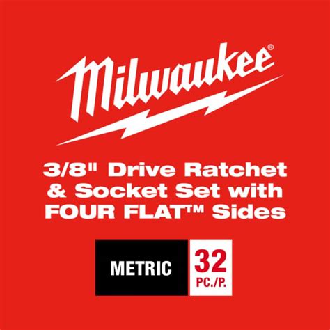 Milwaukee 3/8 in. Drive Metric Ratchet and Socket Mechanics Tool Set ...