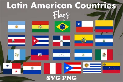 21 Latin American Countries Flags Clipart-South America | Etsy