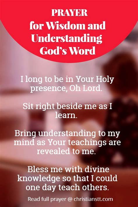 Praying for Wisdom and Understanding God's Word