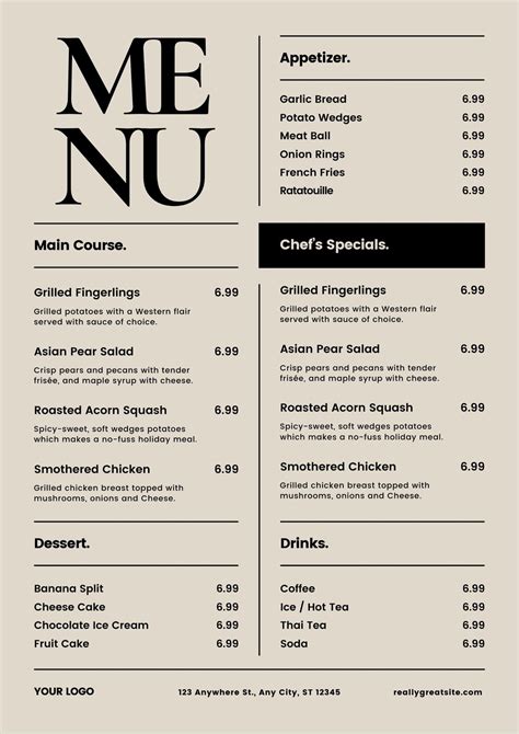 Coffee Shop Menu Template