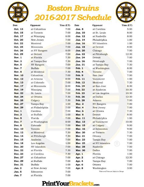 Boston Bruins Schedule 2024 25 Printables Prusa - Irita Leonore