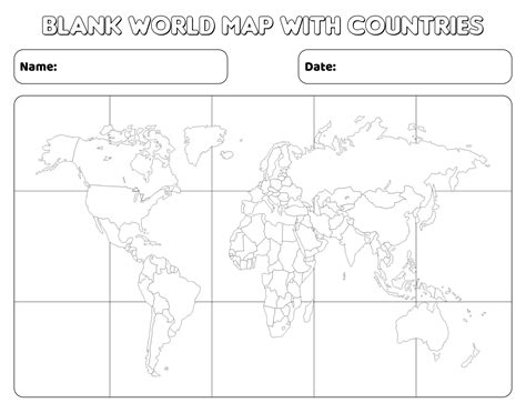 Printable Blank World Map Countries Blank World Map, Kids World Map ...