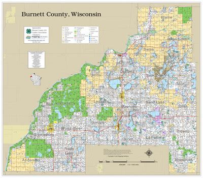 Burnett County Wisconsin 2022 Wall Map | Mapping Solutions