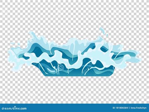 Water Splash Animation. Shock Waves on Transparent Background. Spray ...