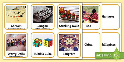 KS1 Toys and Games From Around the World Matching Game