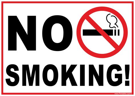 Printable Sign "No Smoking" - Free Printables