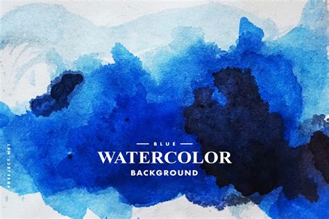 Blue Watercolor Background : Abstract watercolor background in tones of ...