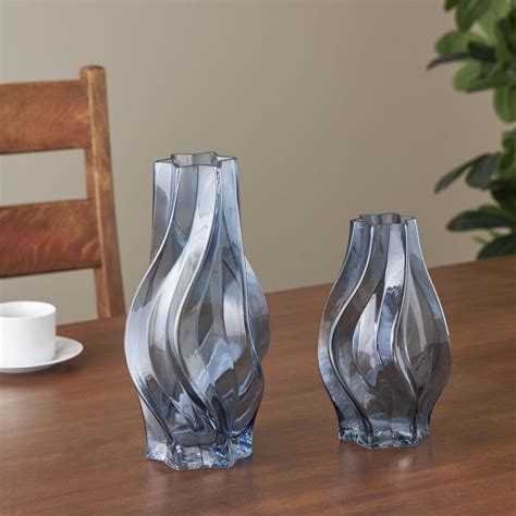 BLUE GLASS VASE SET OF 2 | Badcock Home Furniture &more