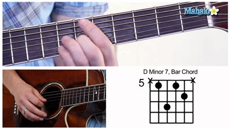 How to Play a D Minor 7 (Dm7) Bar Chord on Guitar (5th Fret) - YouTube