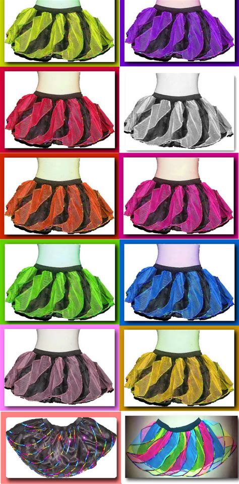 Blue mini tutu skirt twister petticoat Sequins tone stripe non uv neon ...